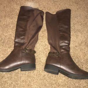 Brown riding boots